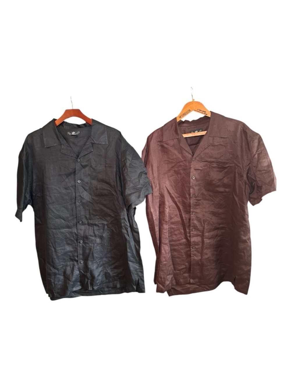Godbody Collection LOT of 2 Tall Men's Linen Button Up Shirts XL